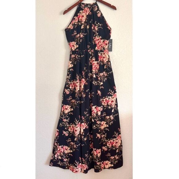 Lulus Feel the Music Blue Floral Print Maxi Dress, Full-Length Small Prom Easter - Picture 2 of 13